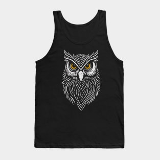 Minimalist Owl - distressed Tank Top